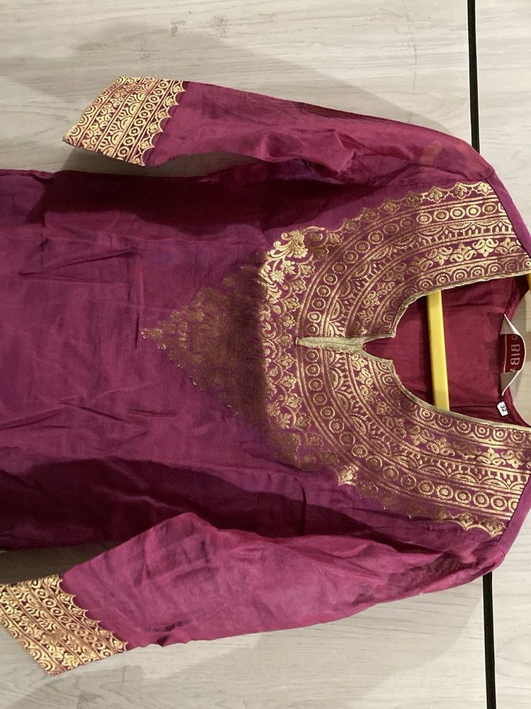 BIBA Brand ** Silk Elegant Onion Colour Kurta
