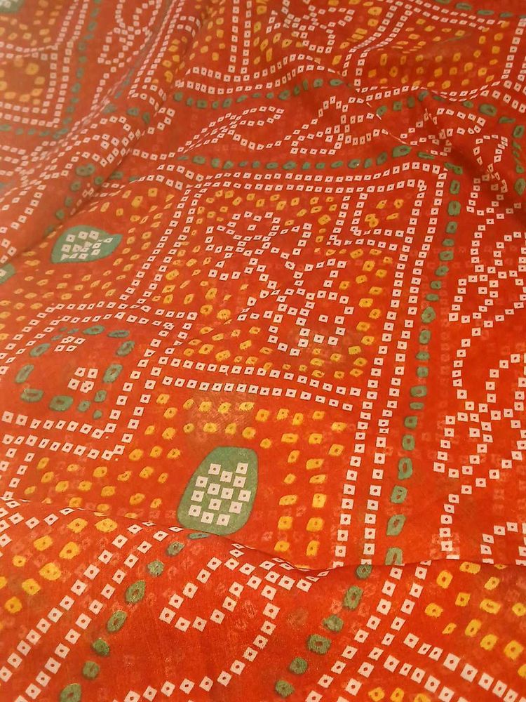 Red Bandhani Saree