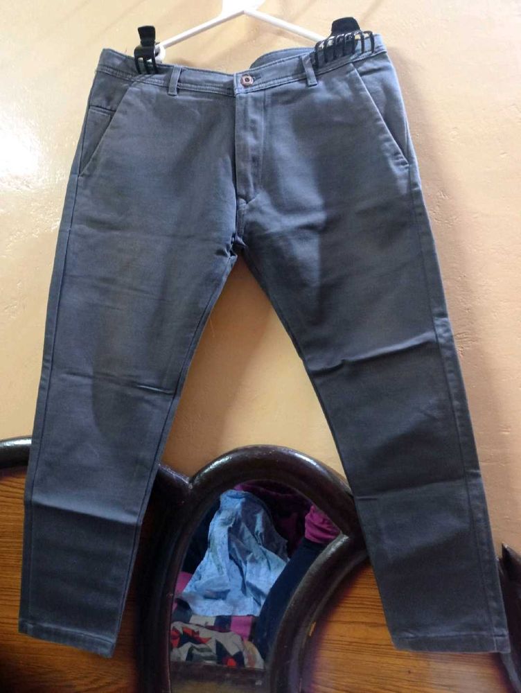 Gray Casual Mens Jeans