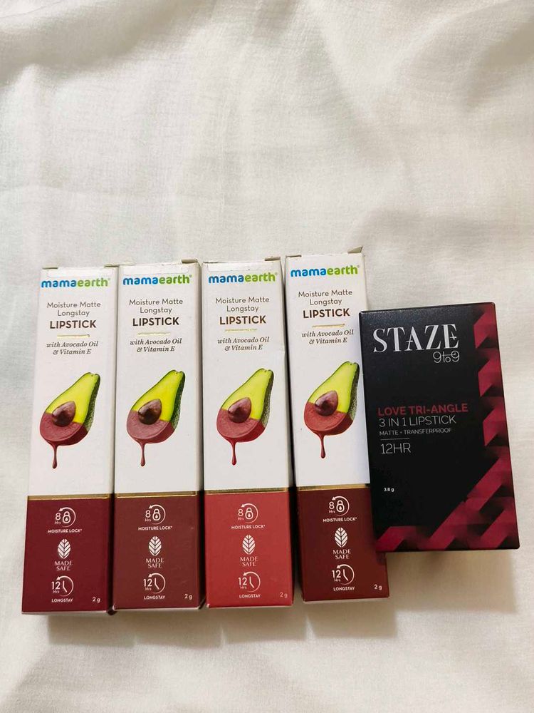Mamaearth &amp; Staze Lipsticks - Long Lasting Matte