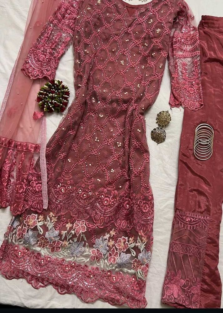 Embroidered Kurta Set with Dupatta