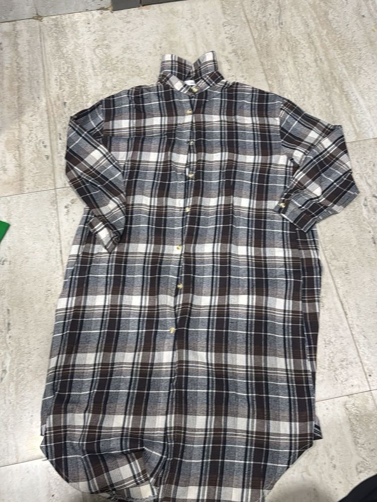 Plaid Flannel Shirt Dress
