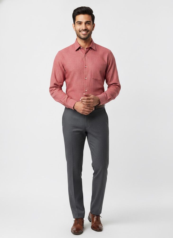 Men's Classic Red Button-Up Shirt