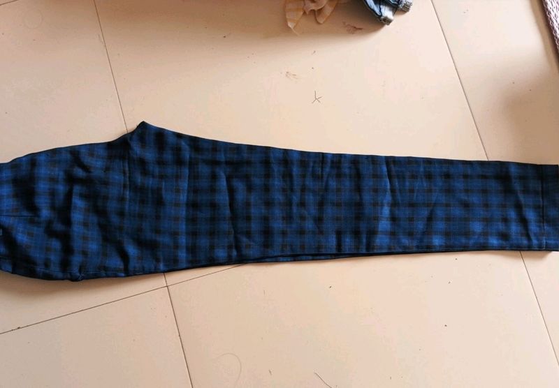 Navy Blue  Paint With  Black Square Cheks