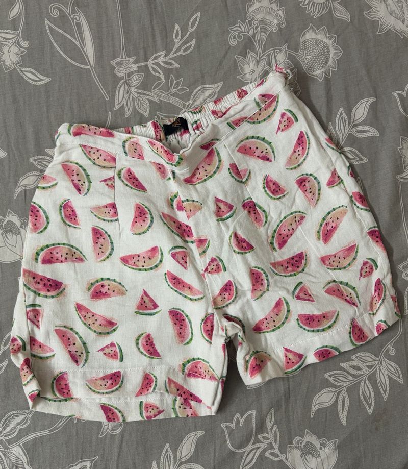 Cute Watermelon Print Shorts