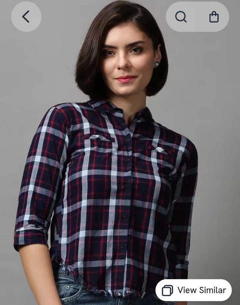 Classic Plaid Cropped Shirt