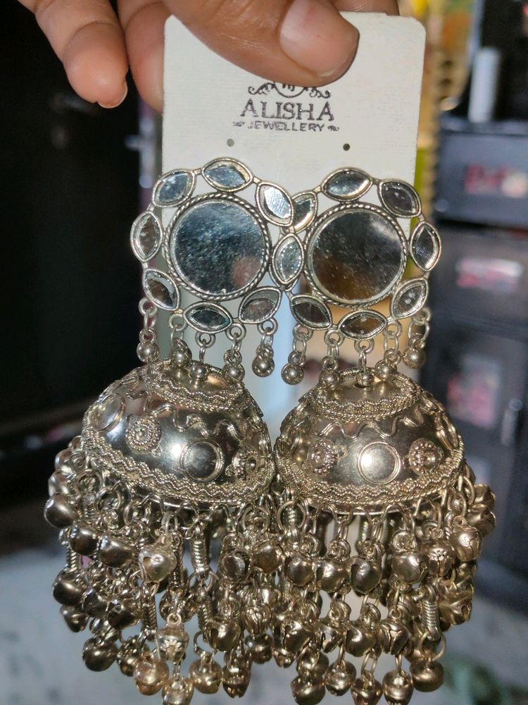 Oxidised Silver Jhumka