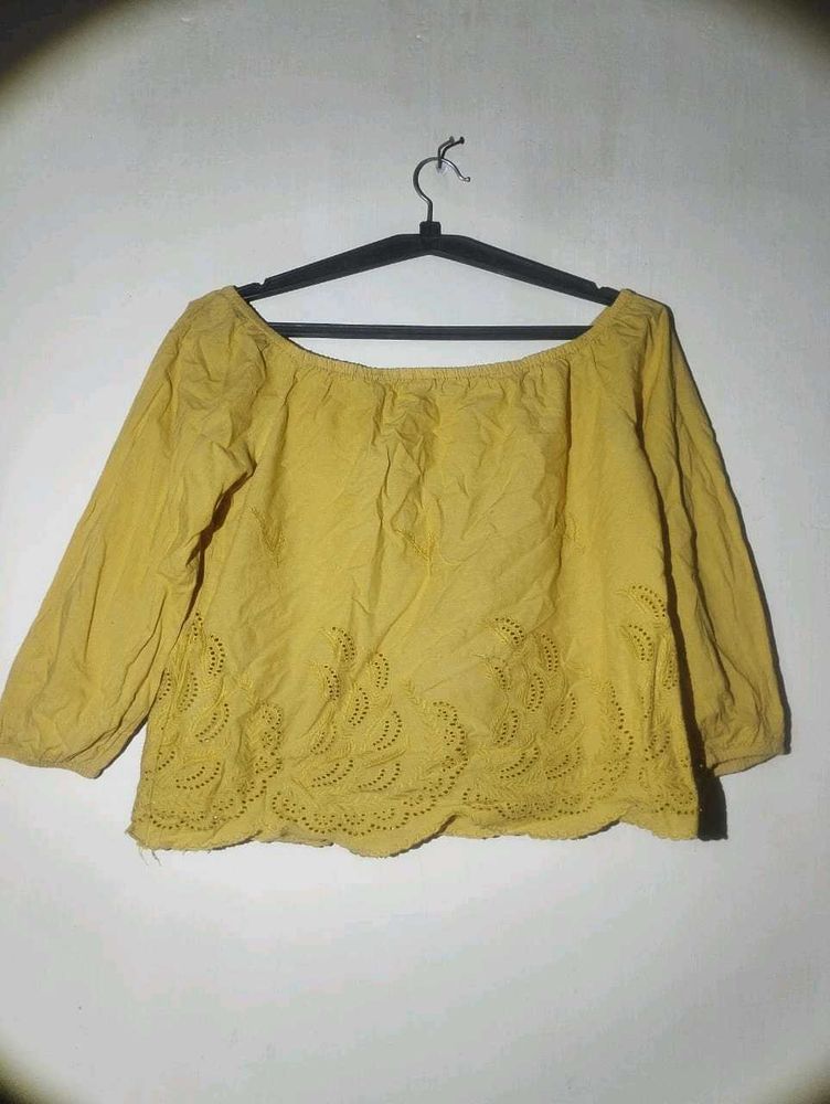Yellow Bardot Top