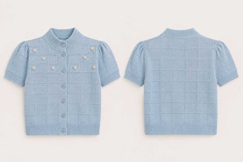 Chic Baby Blue Cardigan Top