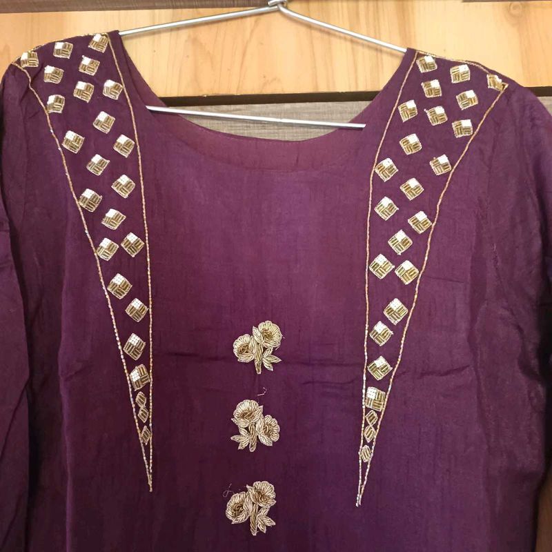Embellished Purple Kurta
