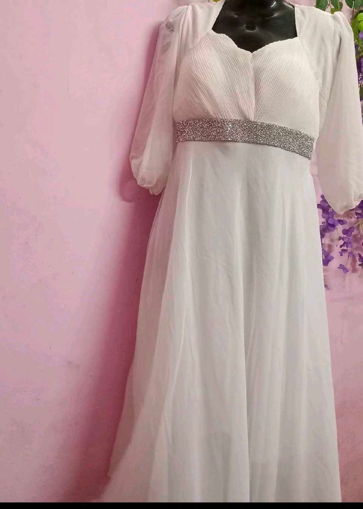 Elegant White Long Dress