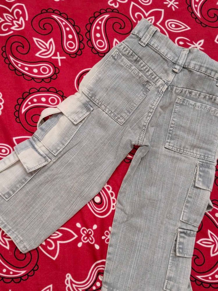 Light Wash Cargo Jeans