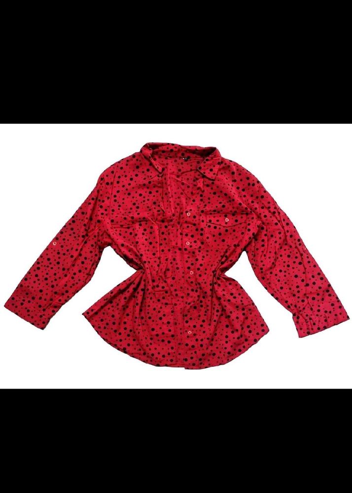 CLEARANCE SALE!💗Red Polka Dot Button-Up Shir