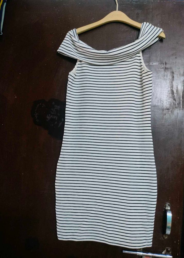Striped Off-Shoulder Dress