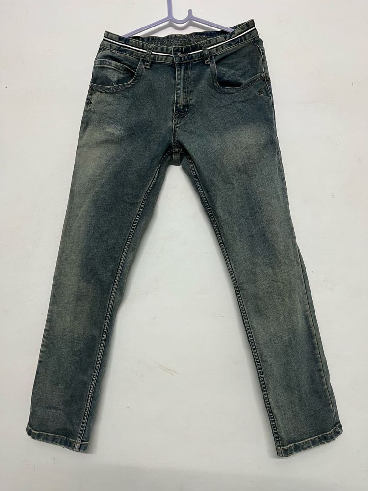 Men's Washed Denim Jeans