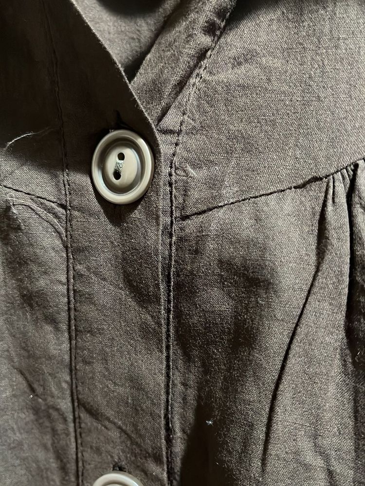 Top - Brown Button-Up