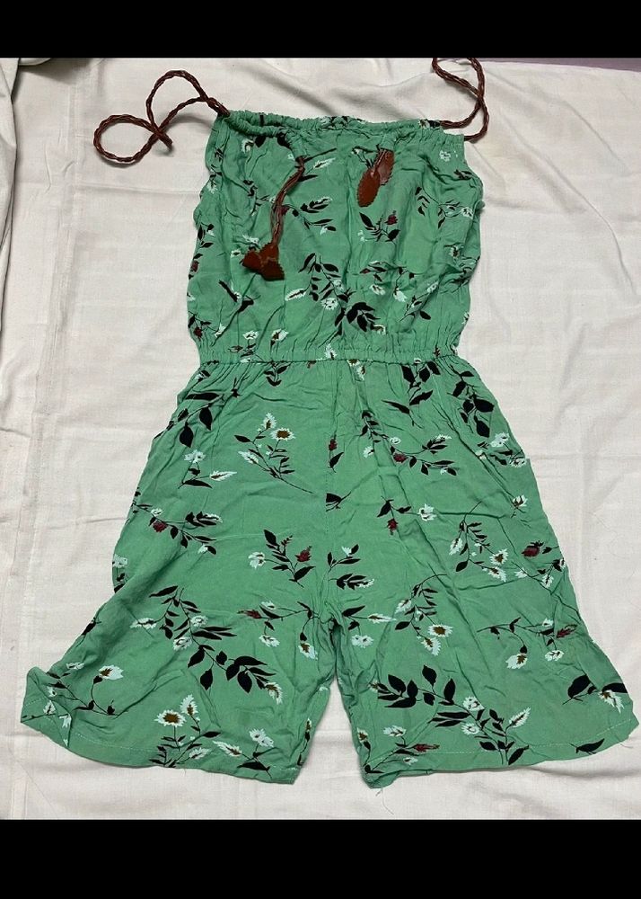 Floral Print Strapless Romper