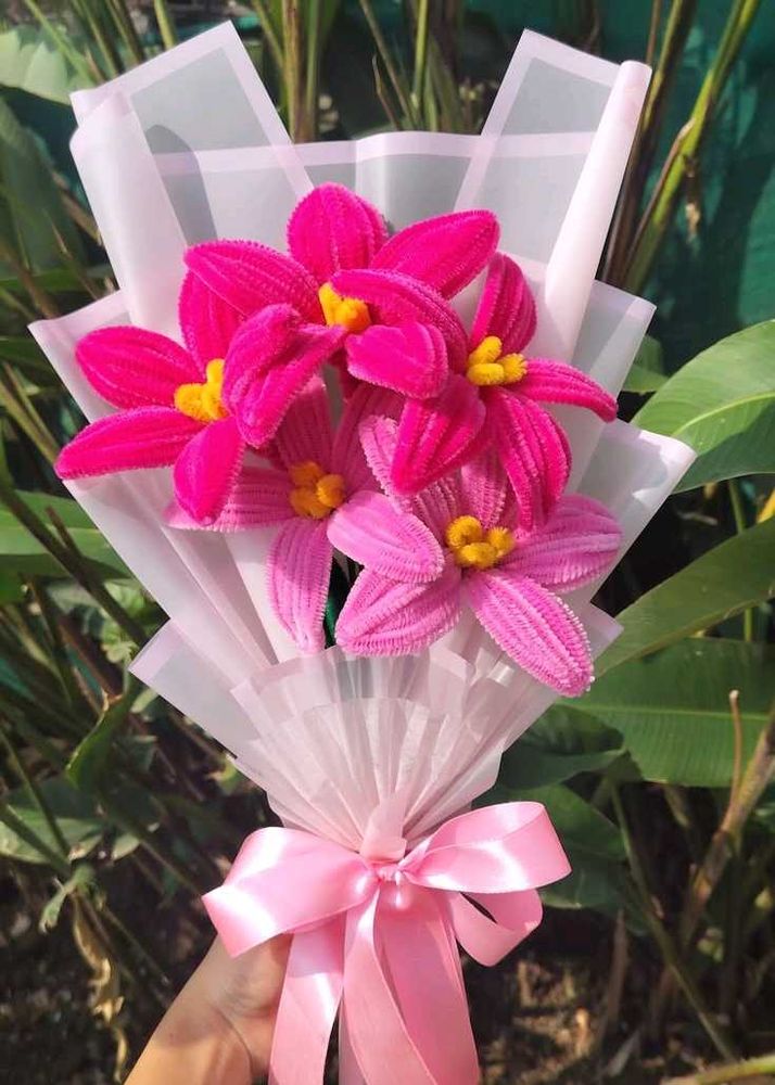 Handmade Pink Flower Bouquet