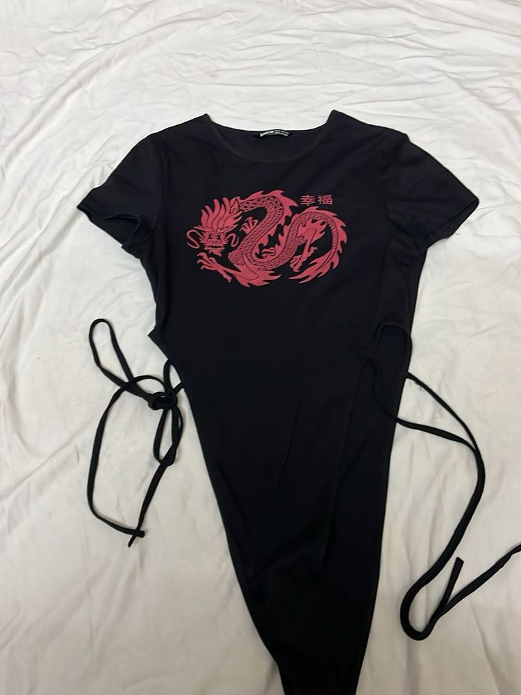 Black Dragon Graphic Dress