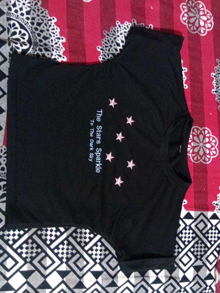 Black "Stars Sparkle" T-Shirt