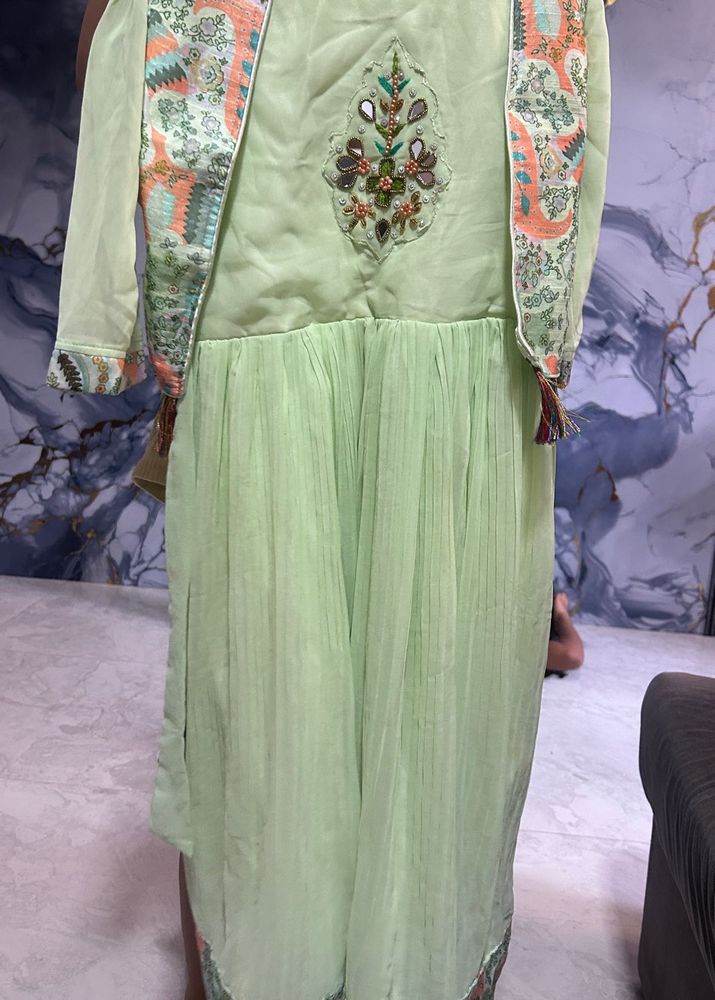 Elegant Kurta Set with Embellished Jacket