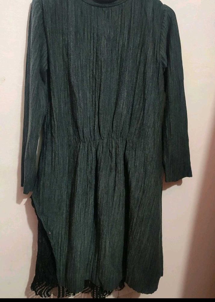 Charcoal Color Winter Dress For 36 Bust