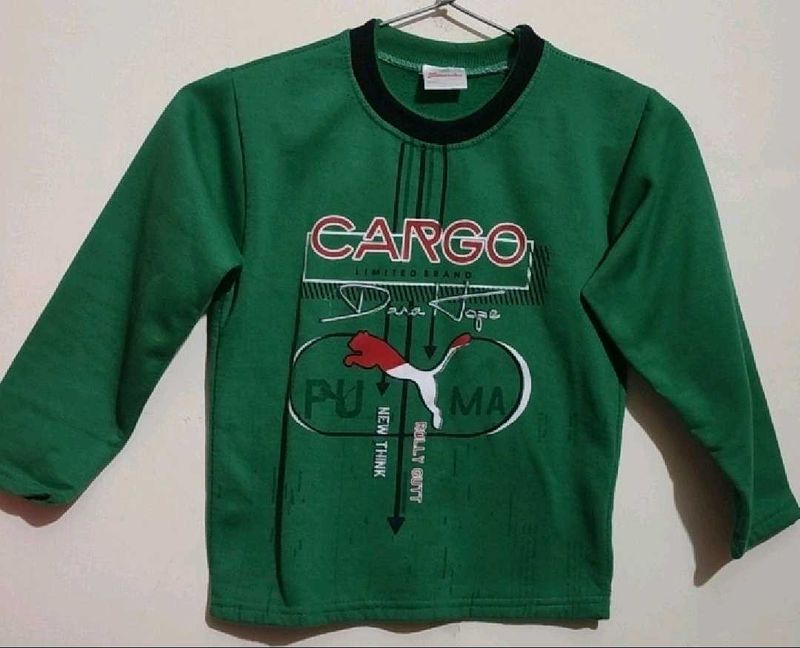 Green Winter T-shirt For Baby Boy 3- 4 Year