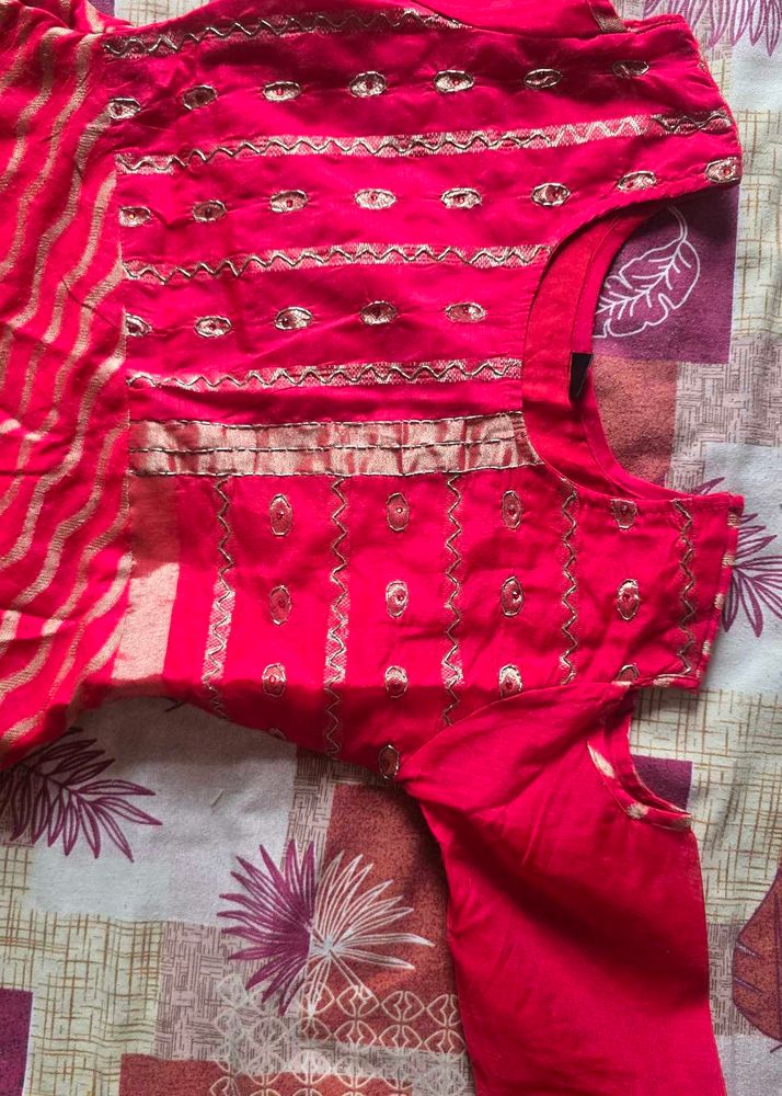 Vibrant Pink Embellished Blouse