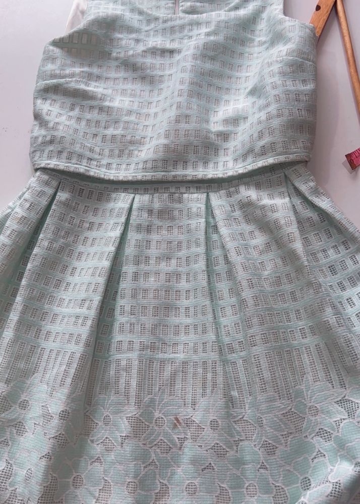 pastel green lace dress