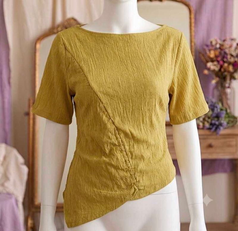 Textured Mustard Yellow Top