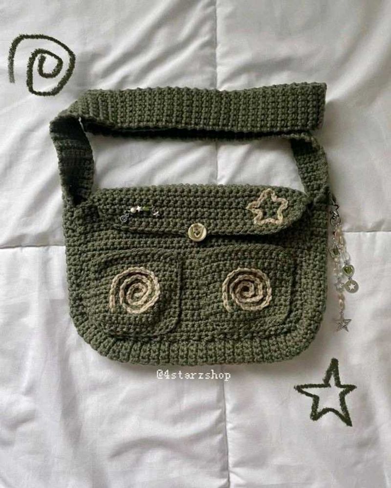 Crocheted Olive Bag Wicked World🔮🪄