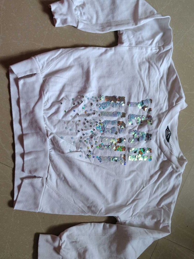 Sparkling Sequin White Top