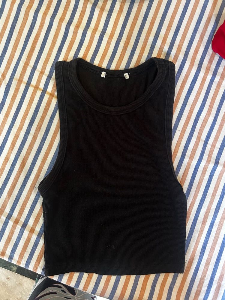 Classic Black Crop Tank Top
