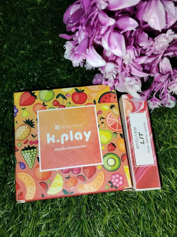 Myglamm K.Play Highlighter &amp;  Matte Lipstick Combo