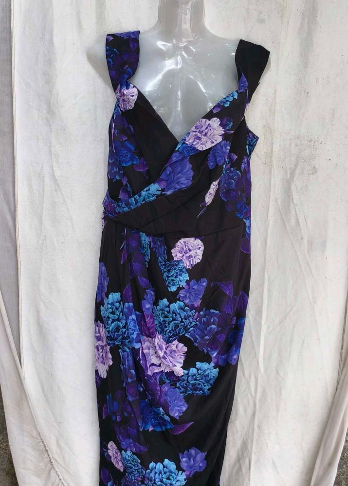 Floral Print Wrap Dress