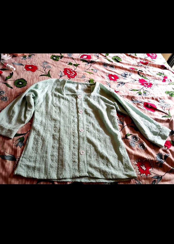 Light Green Textured Kurta