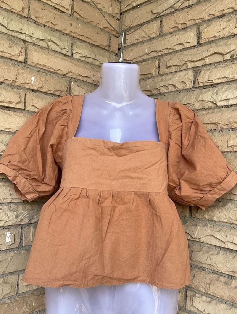 Chic Puff Sleeve Square Neck Top