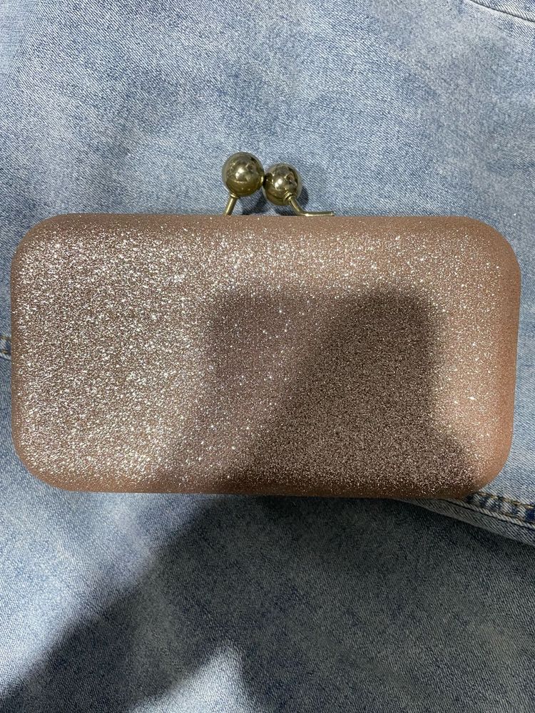 Sparkling Rose Gold Clutch Bag