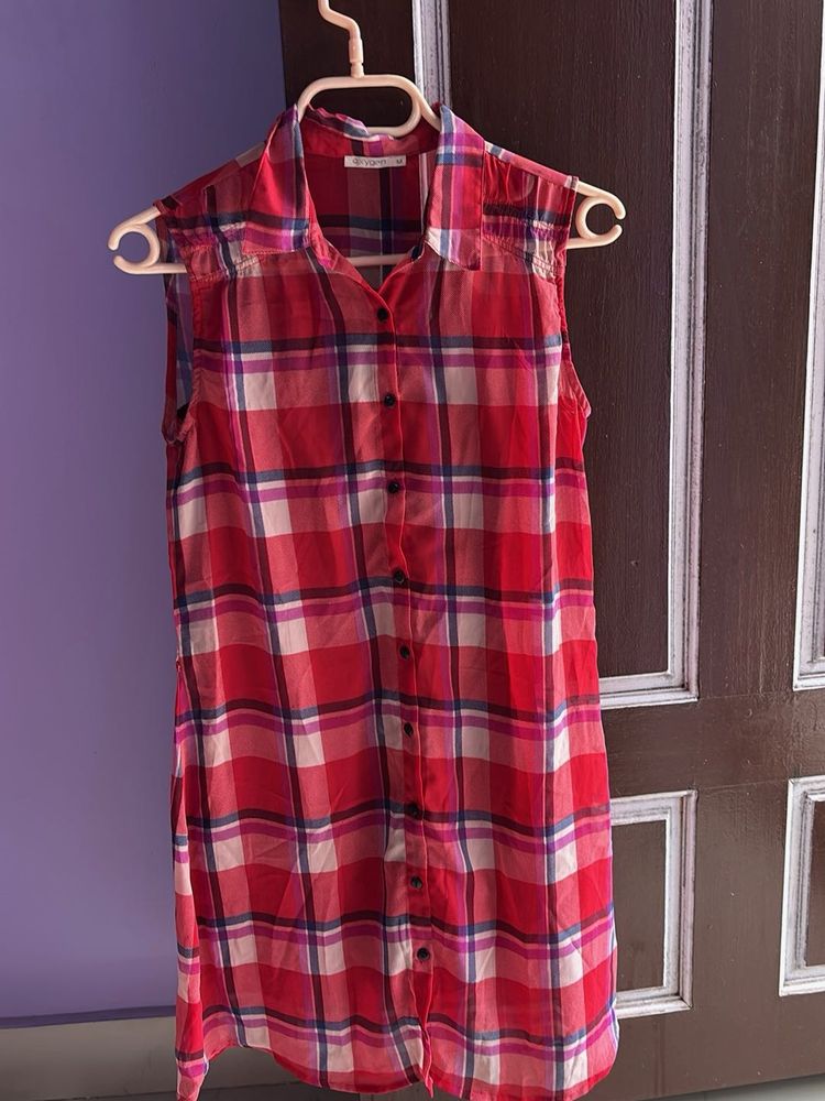 Oxygen brand Sleeveless Red Plaid Dress