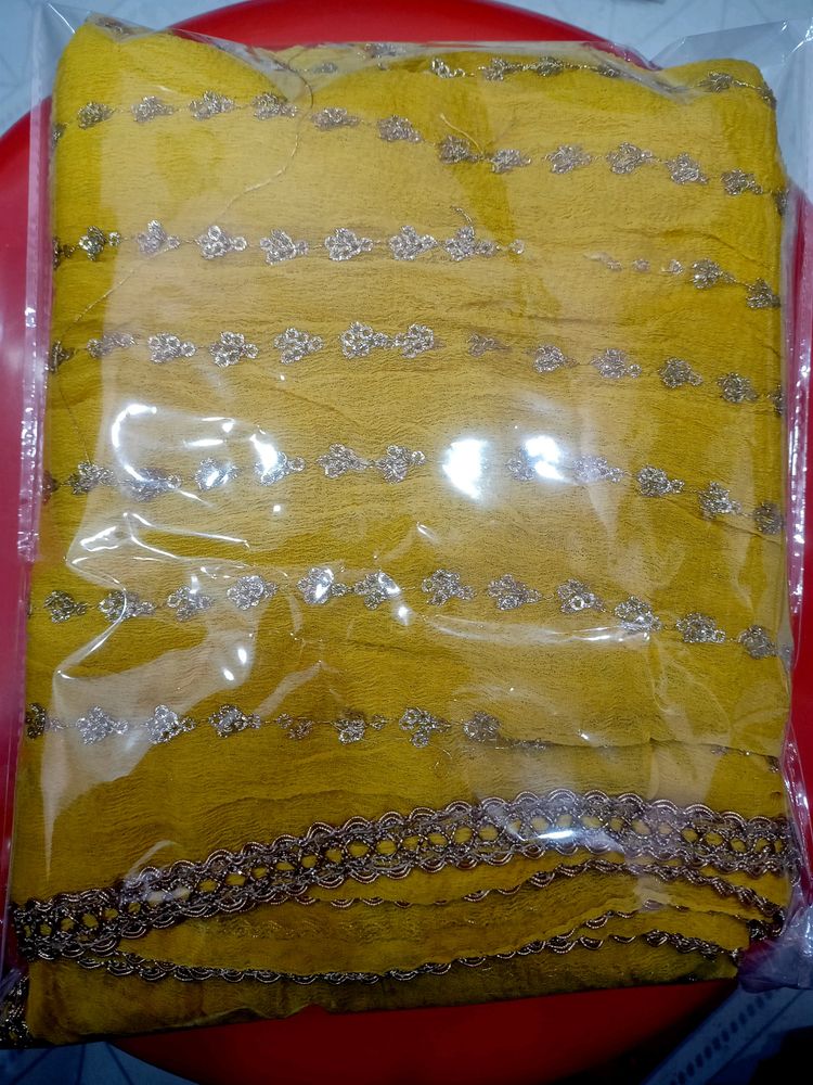 Yellow Embroidery Dupatta