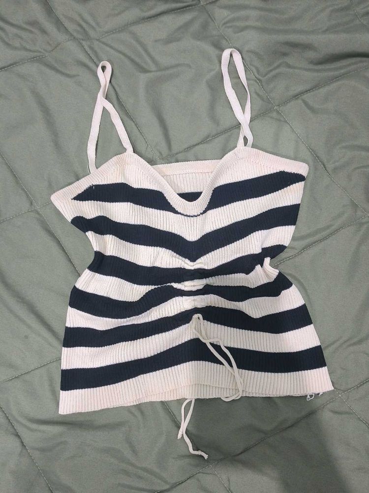 Striped Ruched Cami Top