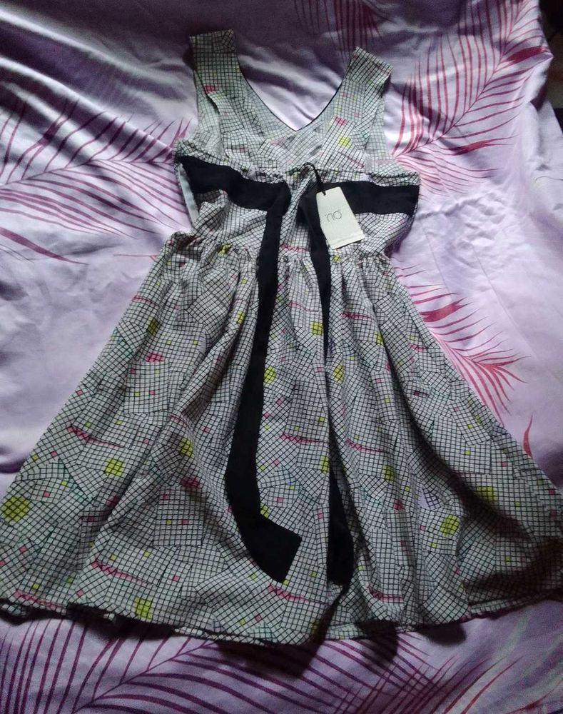 Charming Geometric Print Mini Dress