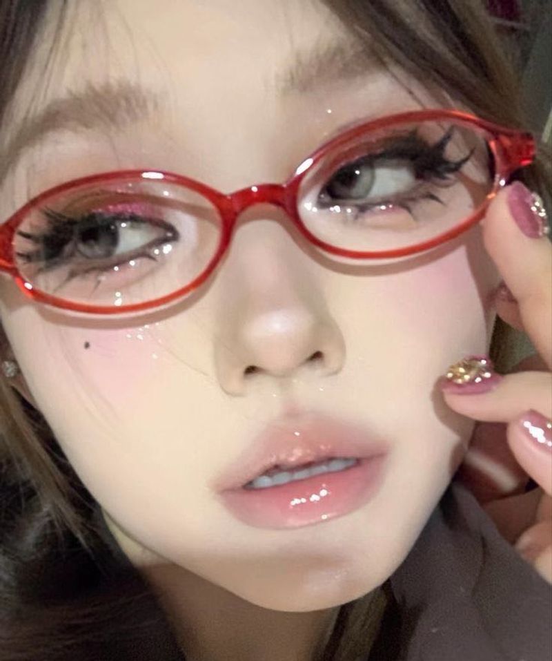 Red Oval Frame Glasses