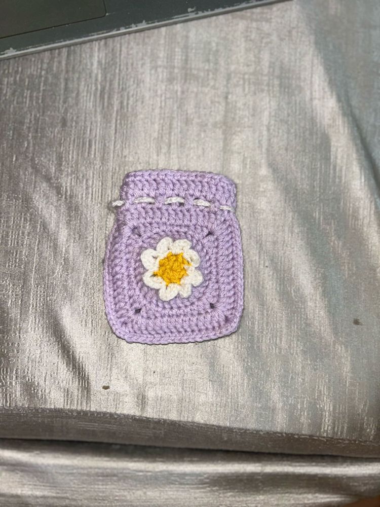 Handmade Crochet Daisy Pouch