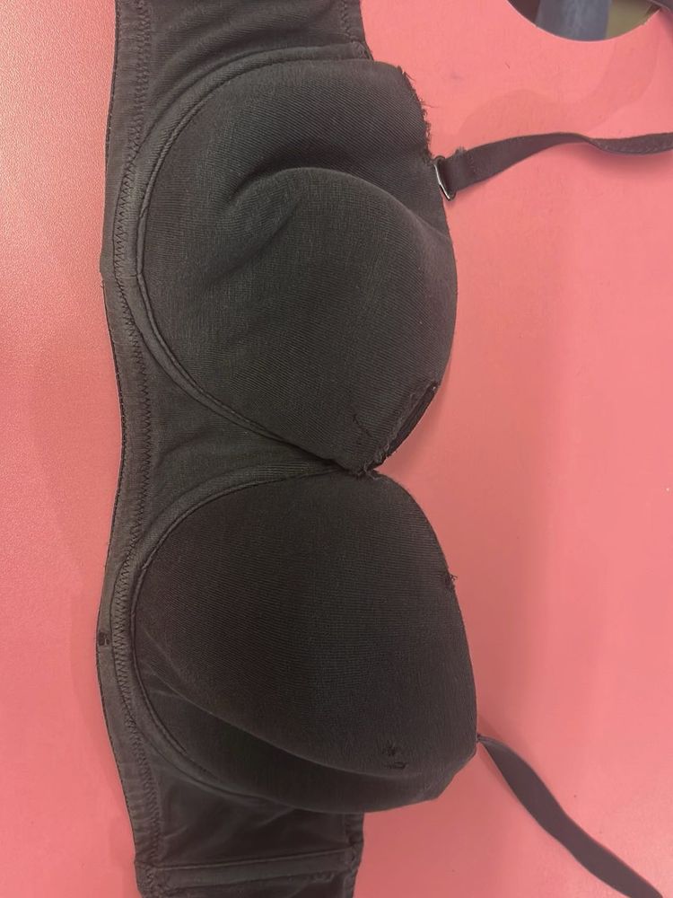Black Strapless Padded Bra