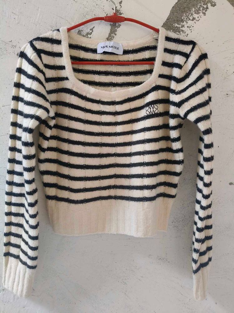 Striped Cropped Sweater