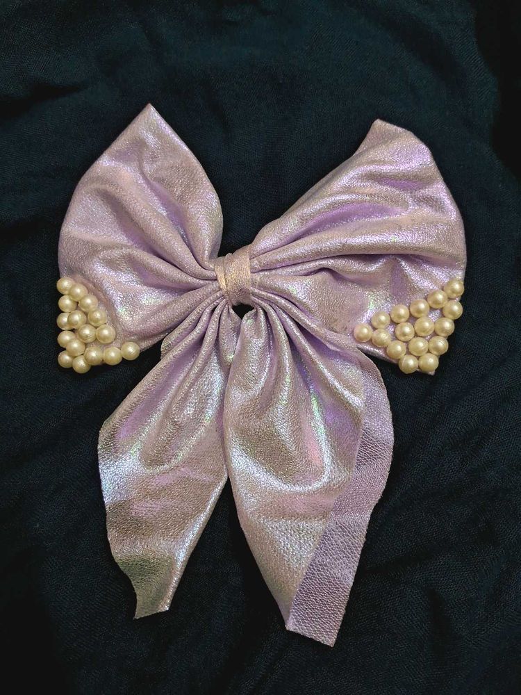 Pearl Embellished Lilac Hair Bow💜🎀🔥✨️