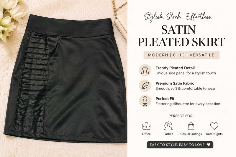 Satin Pleated Skirt