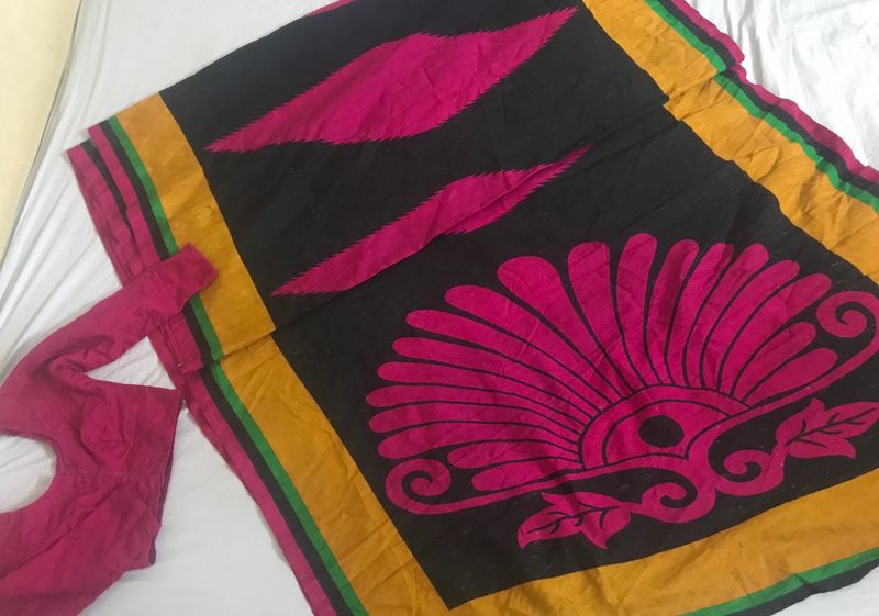 Brand PSR Cotton Silk Saree With Blouse