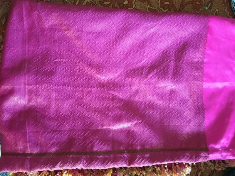 Vibrant Pink Silk Saree